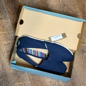 Toms Dark Blue Canvas Slip-Ons